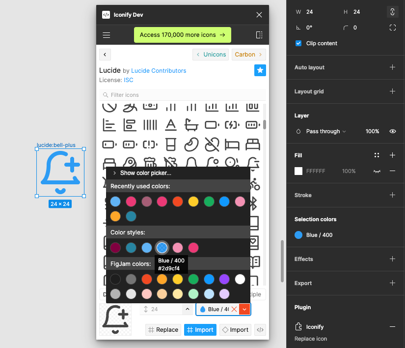 Iconify for Figma - color styles