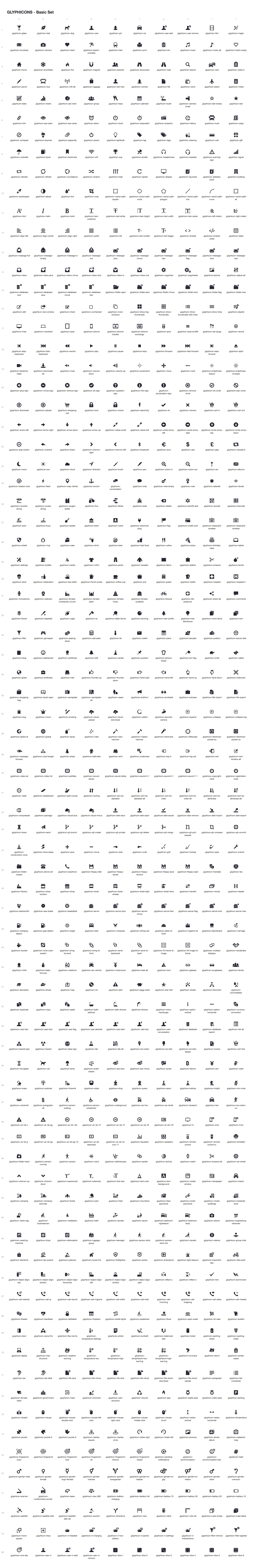 800 GLYPHICONS