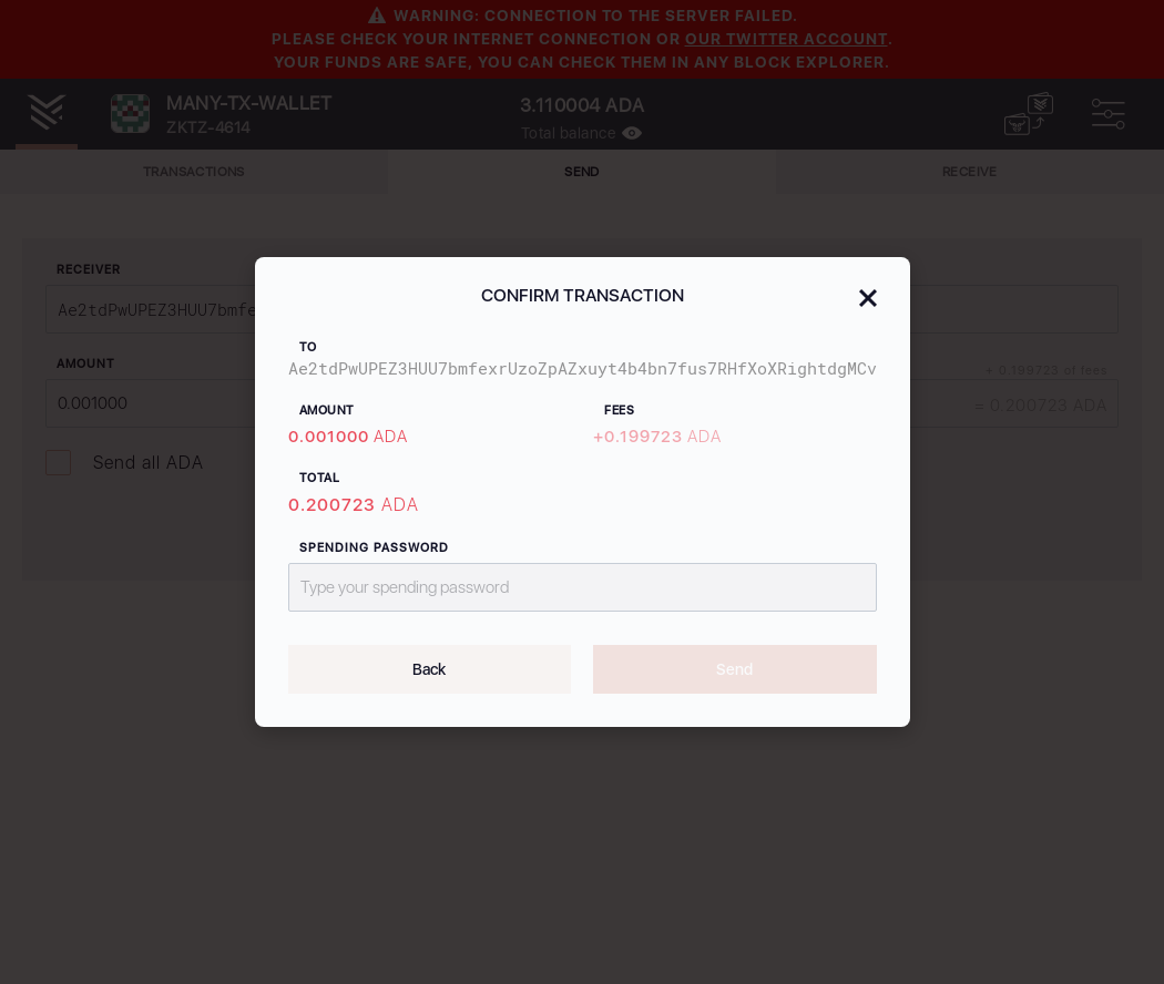 CONFIRM TRANSACTION Pop up displays properly IT48/7_69-I click on the next button in the wallet send form.png