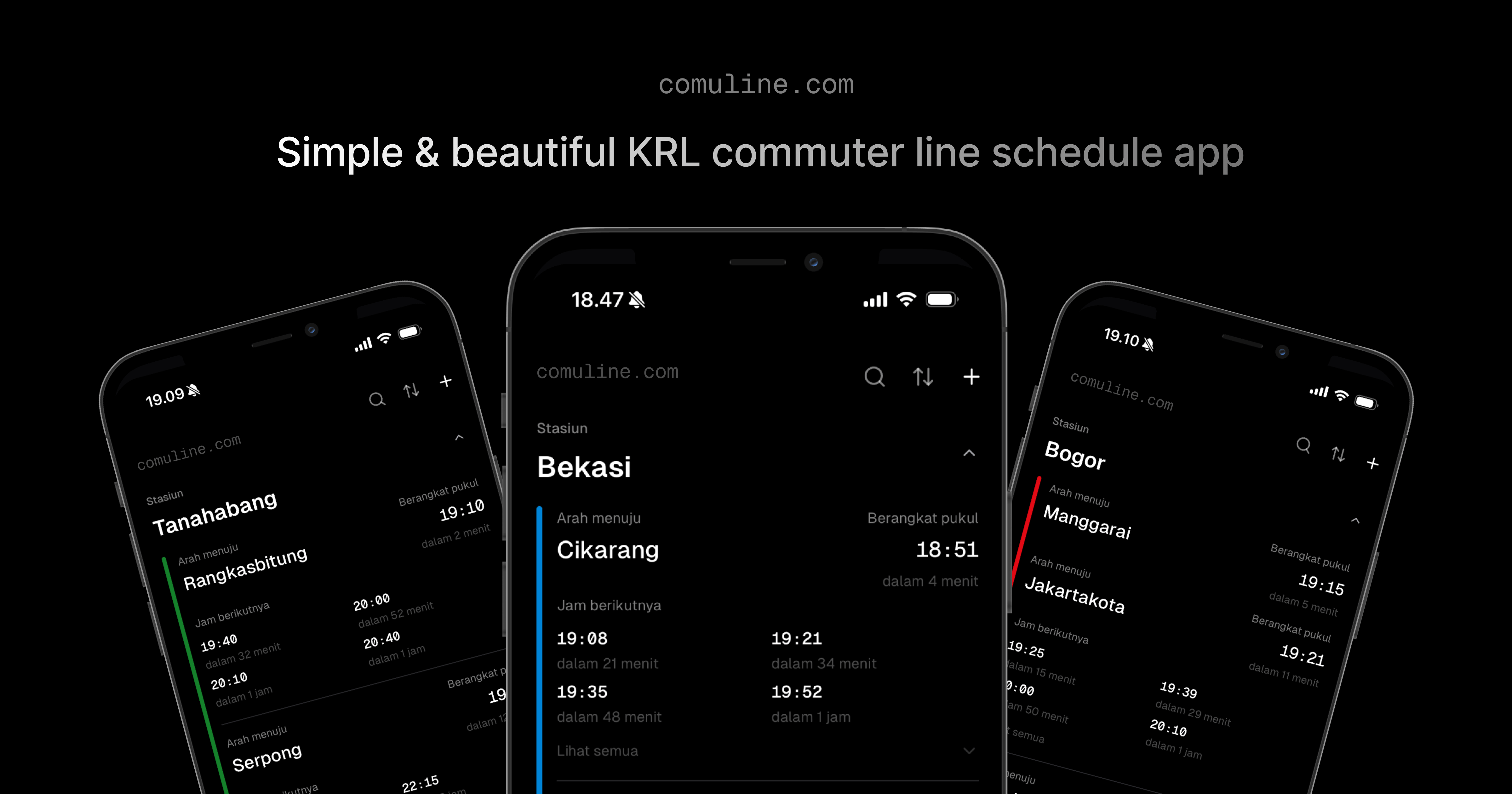 Comuline — Simple & beautiful KRL commuter line schedule app