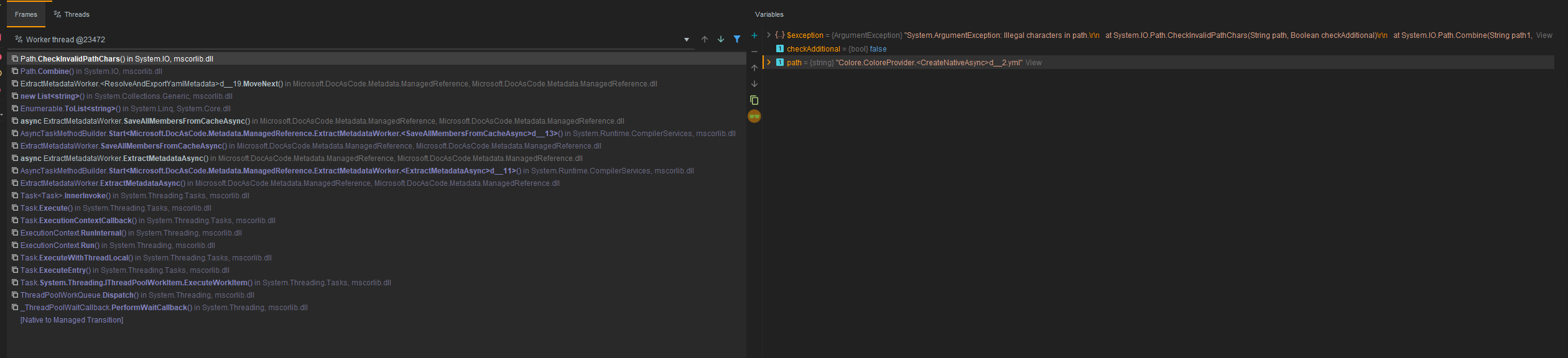 Debugger screenshot