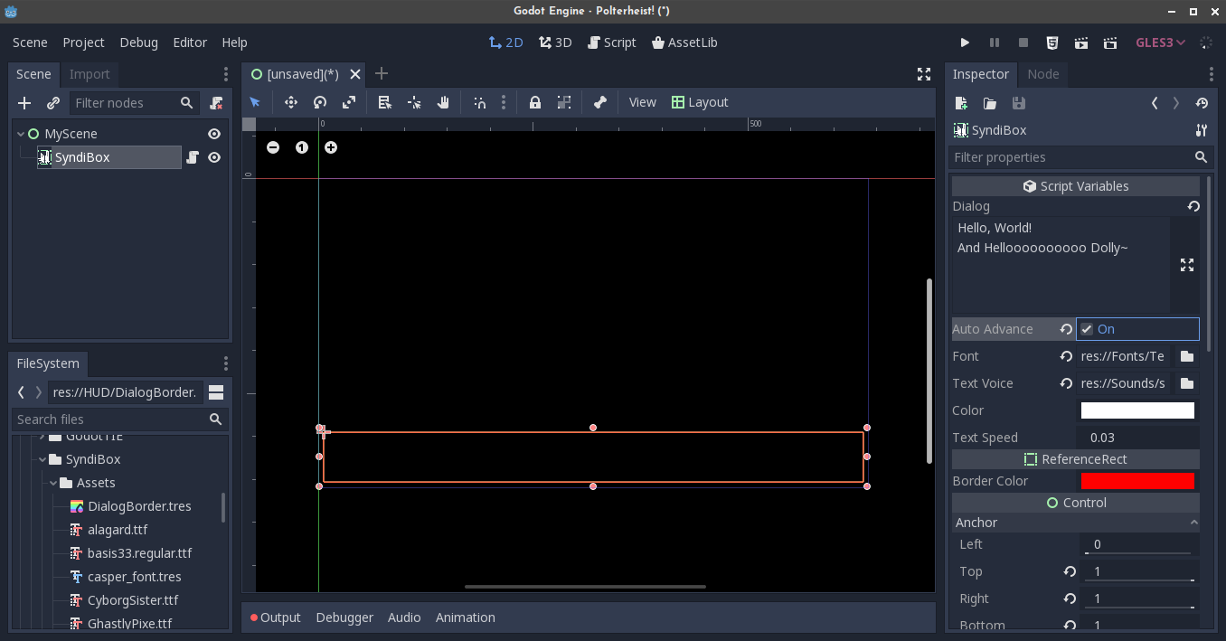 Fill the Inspector properties.