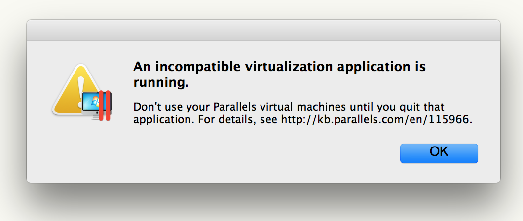 Parallels detecting xhyve