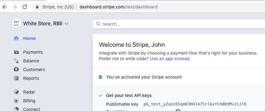 Stripe Dashboard