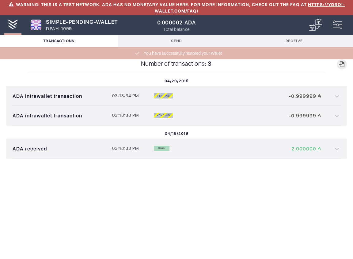 Open the tx history of a simple wallet IT102/4_15-I should see that the number of transactions is .png