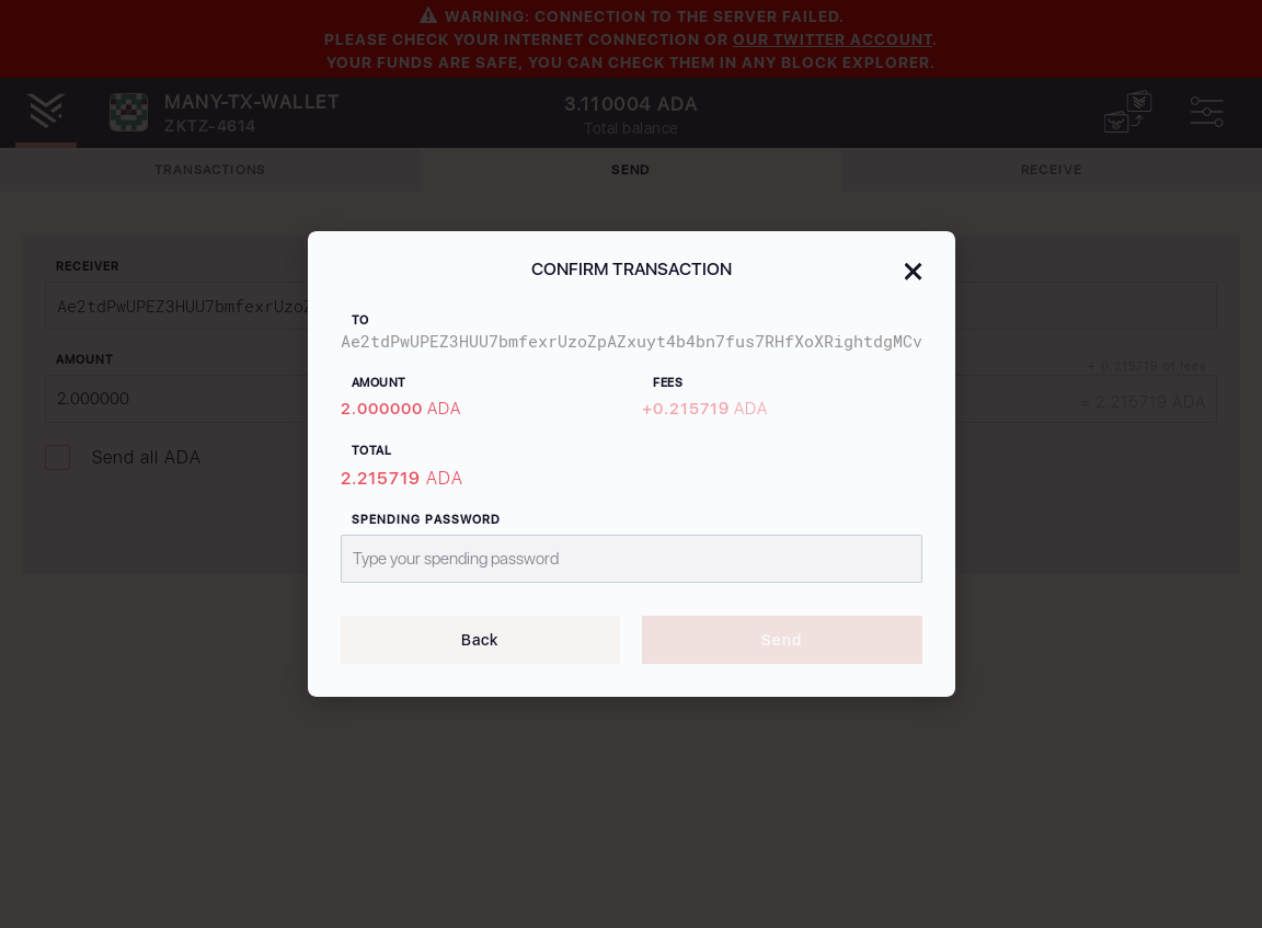 User can send funds from one Yoroi wallet to another IT54/8_29-I see send money confirmation dialog.png