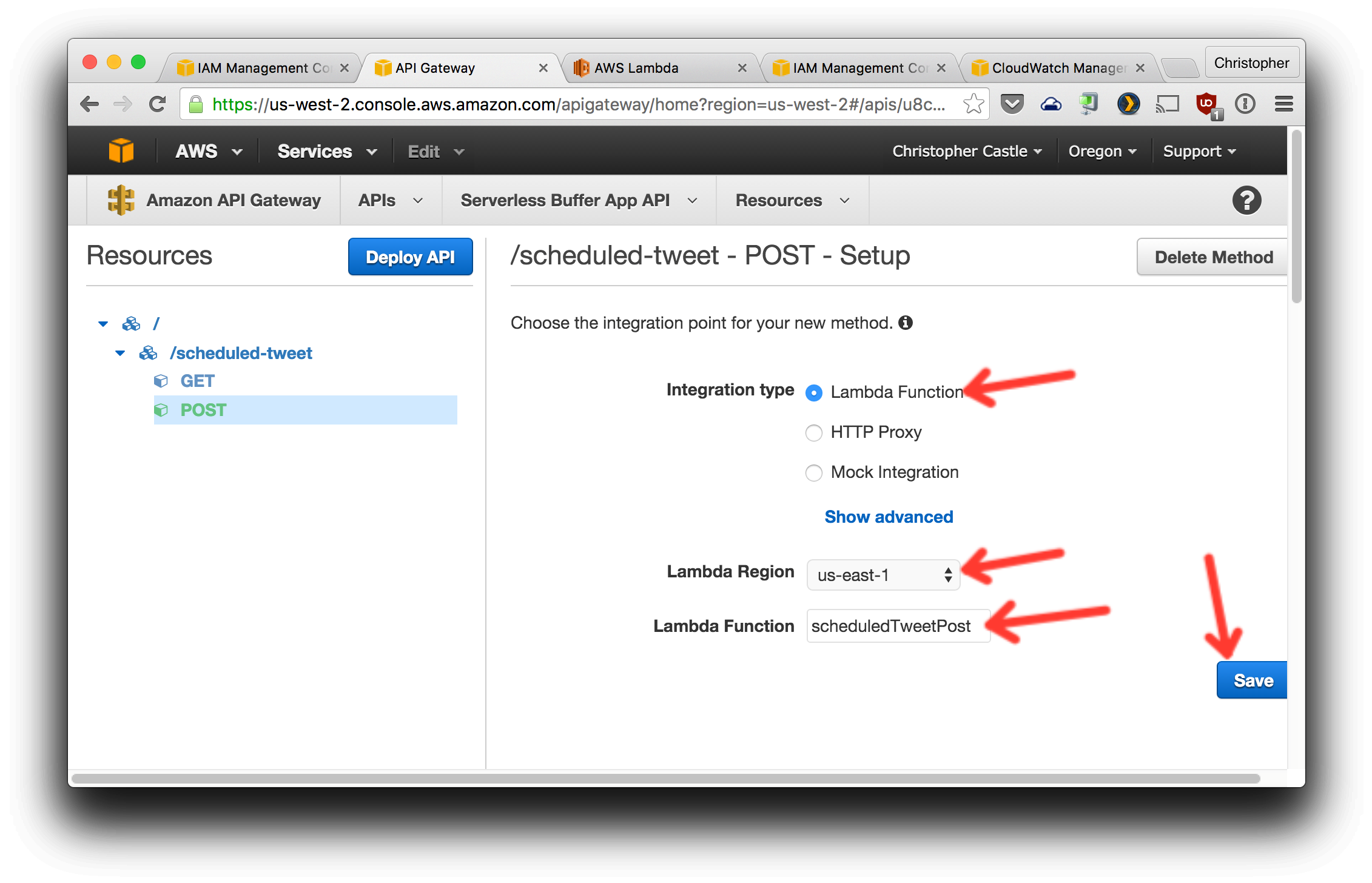 Configure POST method