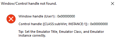 Window/Control handle error