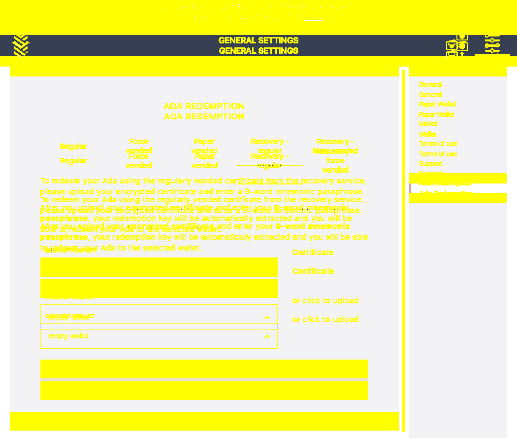 User redeems Recovery regular encrypted PDF certificate/5_87-I click on ada redemption choices tab.png