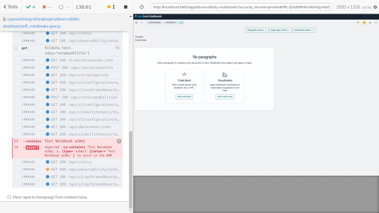 Functional Test Repository failure screenshot