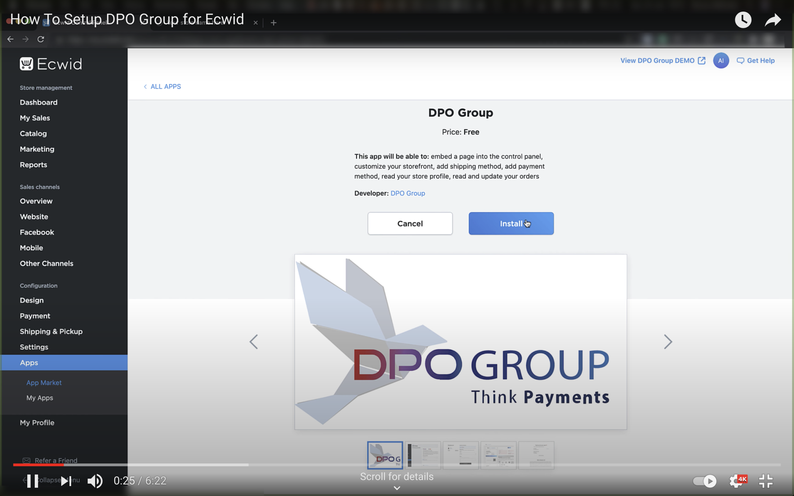 How To Setup DPO Group for Ecwid