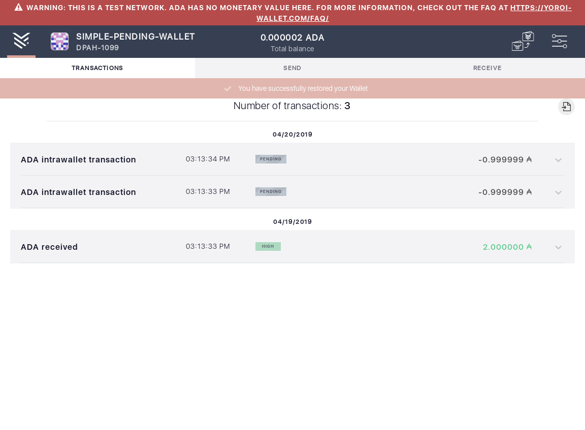 Open the tx history of a simple wallet IT102/4_15-I should see that the number of transactions is .png