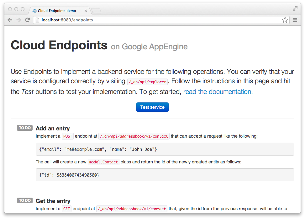 Endpoints API demo