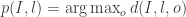 p(I,l) = \arg\max_{o}d(I,l,o)