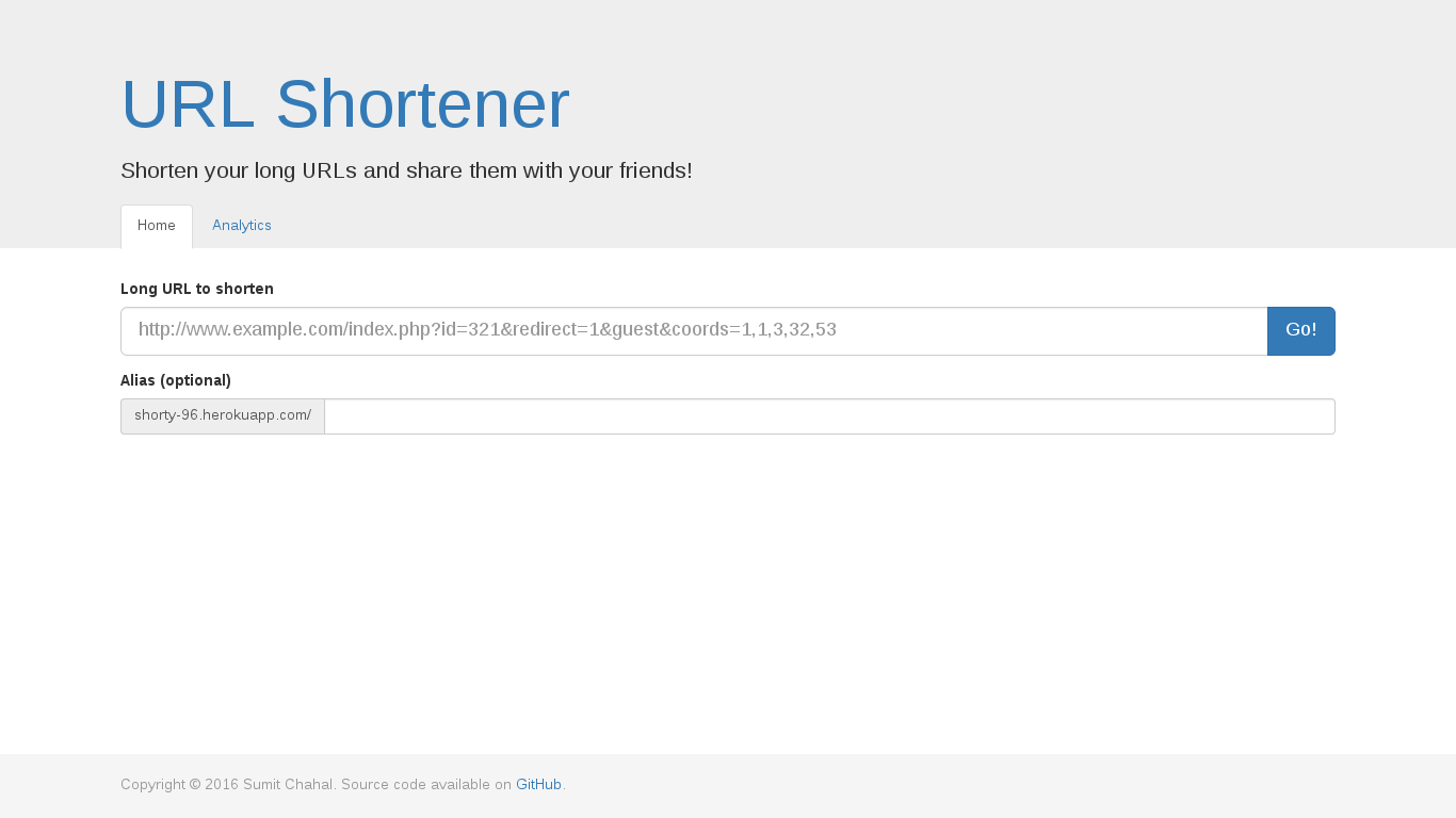 URL Shortener Screenshot