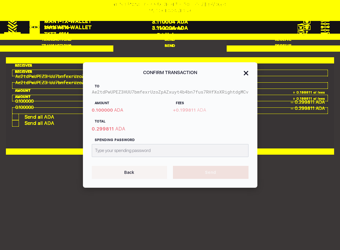 Spending Password should be casesensitive Transaction confirmation IT90/6_50-I click on the next button in the wallet send form.png