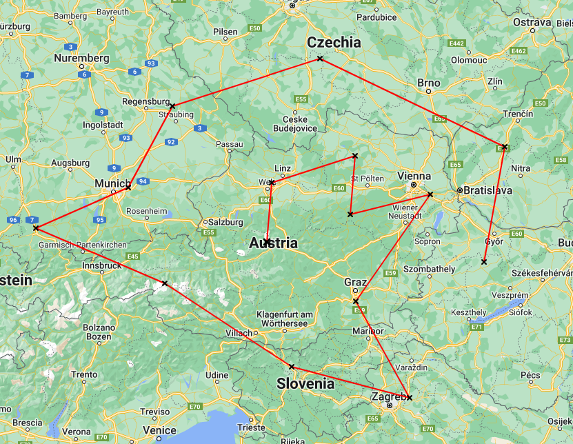 Example weather reference point setup LOVV