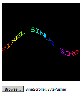 BytePusherJS running SineScroller