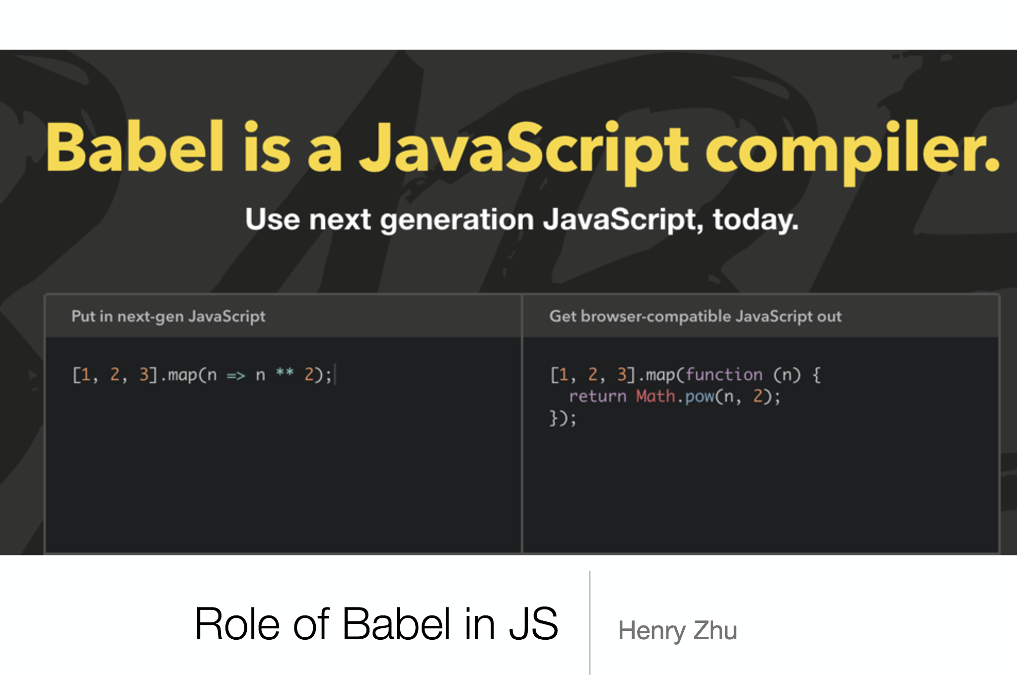 Role of Babel in JS