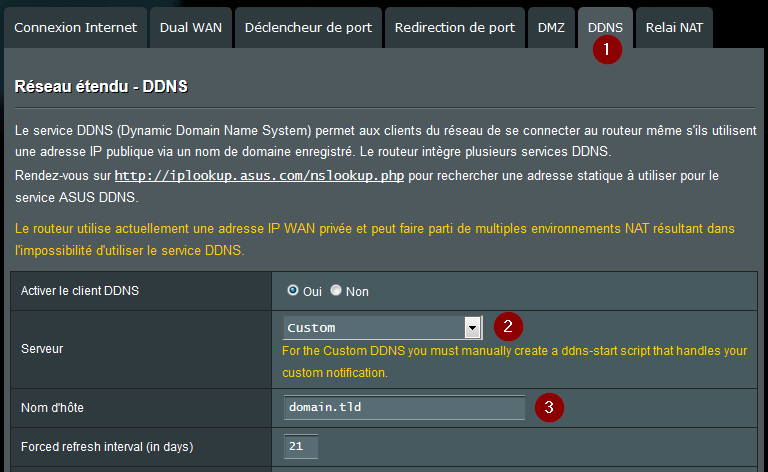 DynHost dans la GUI du routeur