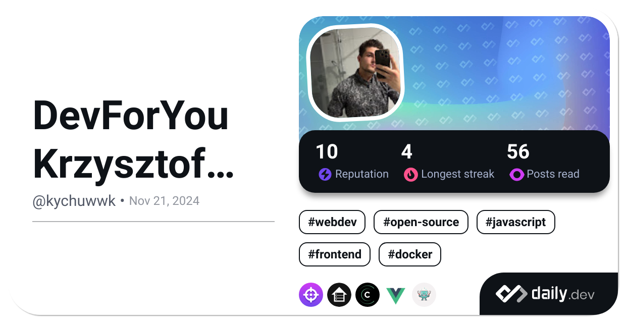 DevForYou Krzysztof Włodarski's Dev Card
