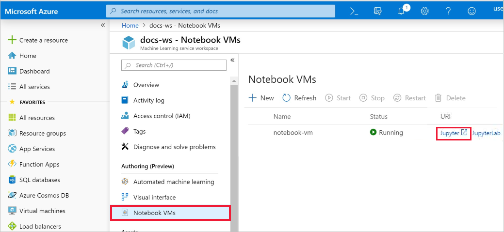 Open Notebook VM