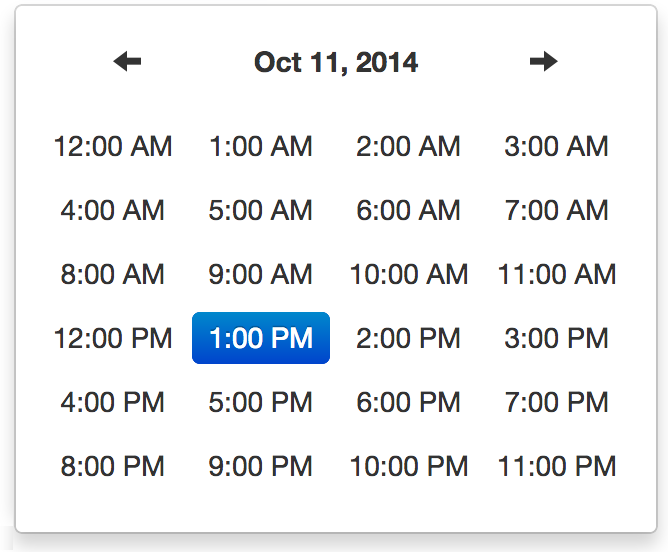 Datetimepicker hour view