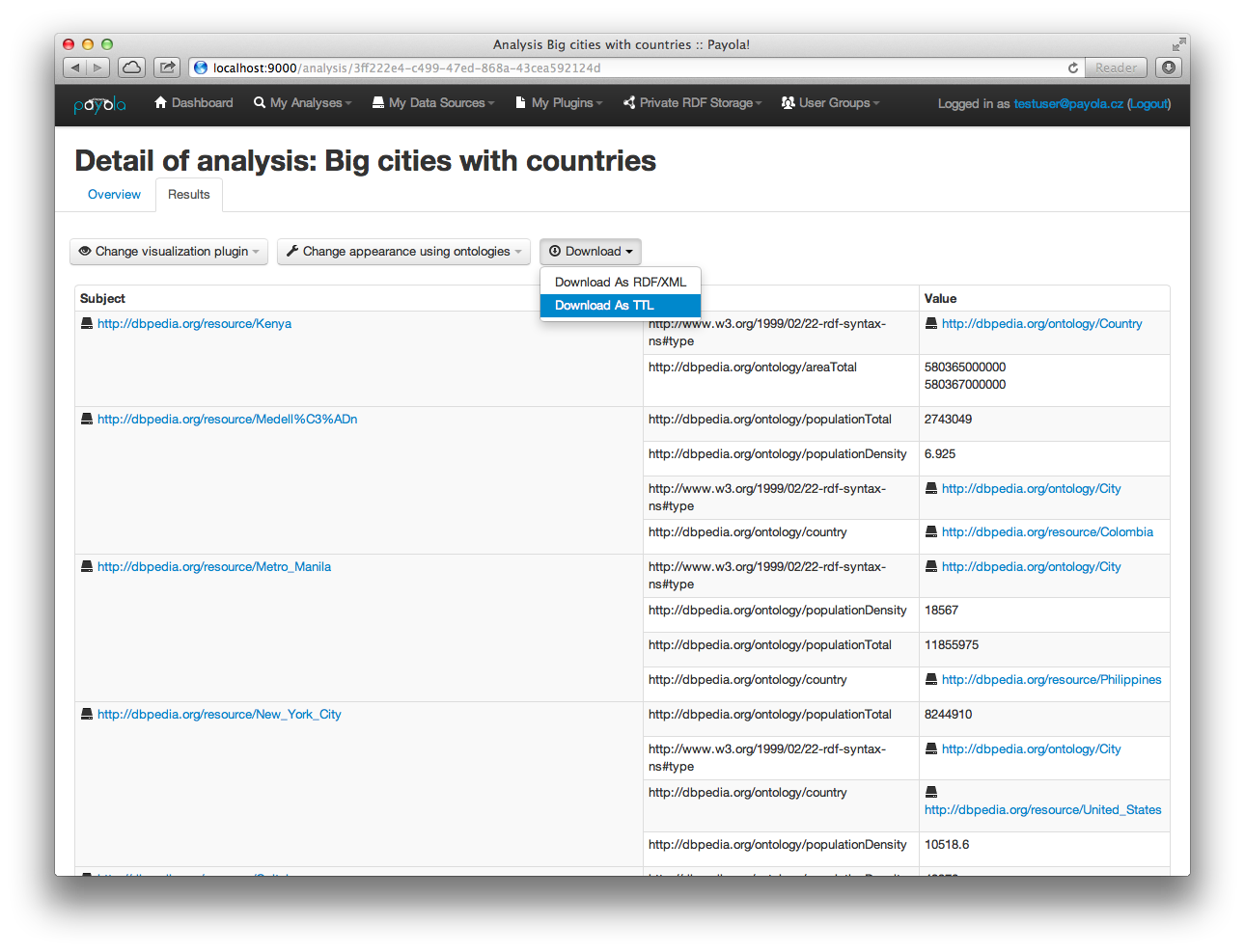 Downloading Analysis Result