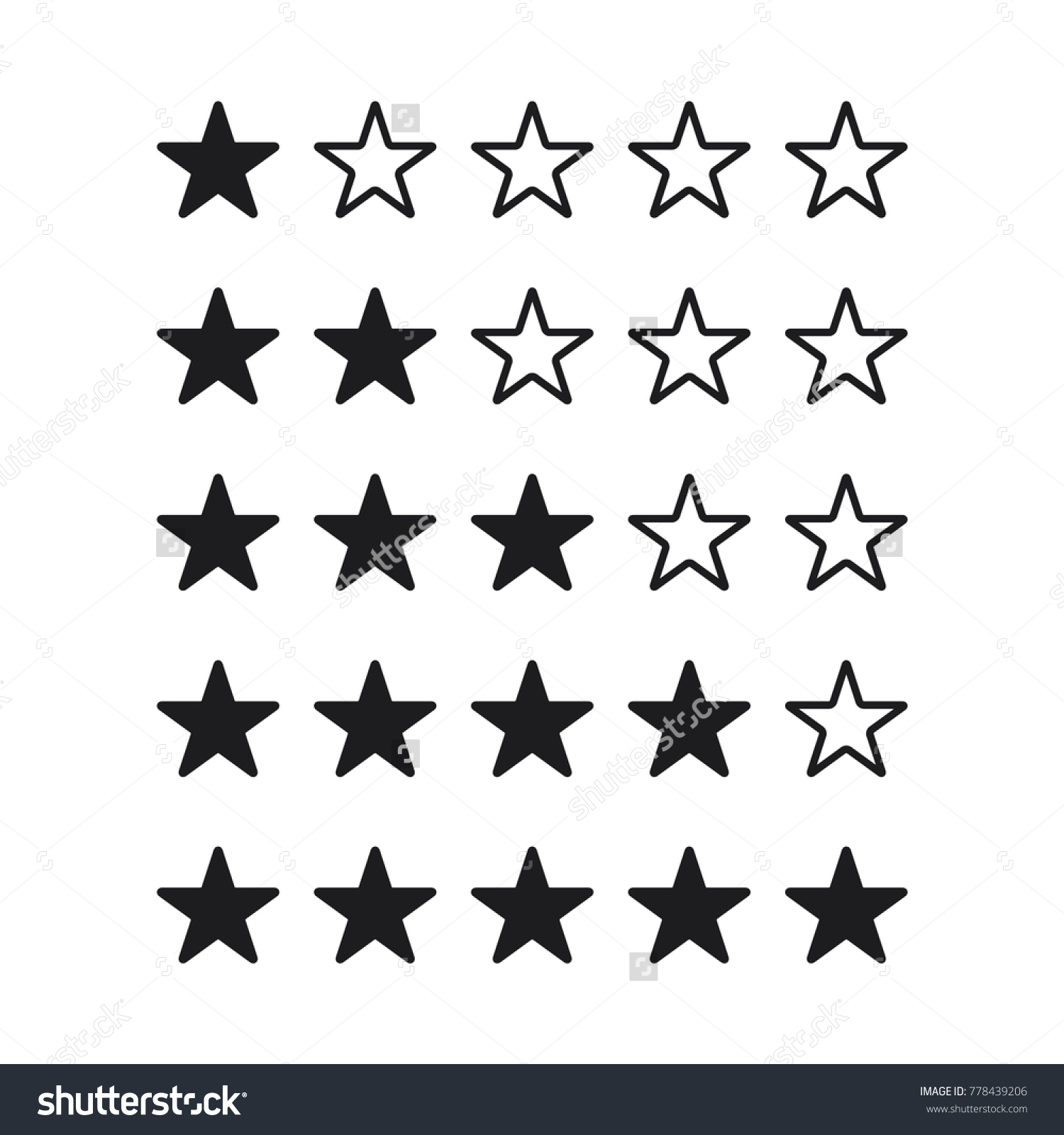 examples of star rating where the stars fill in