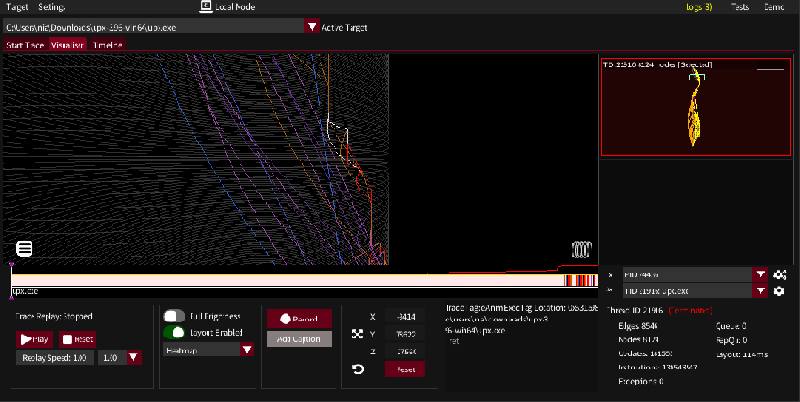 The UI with a heatmap graph