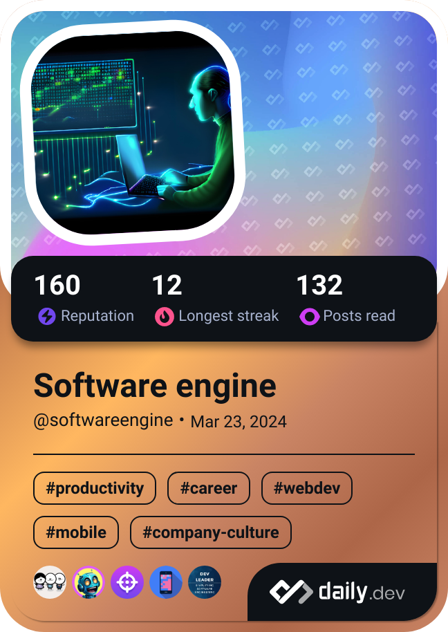 Software engine's Dev Card