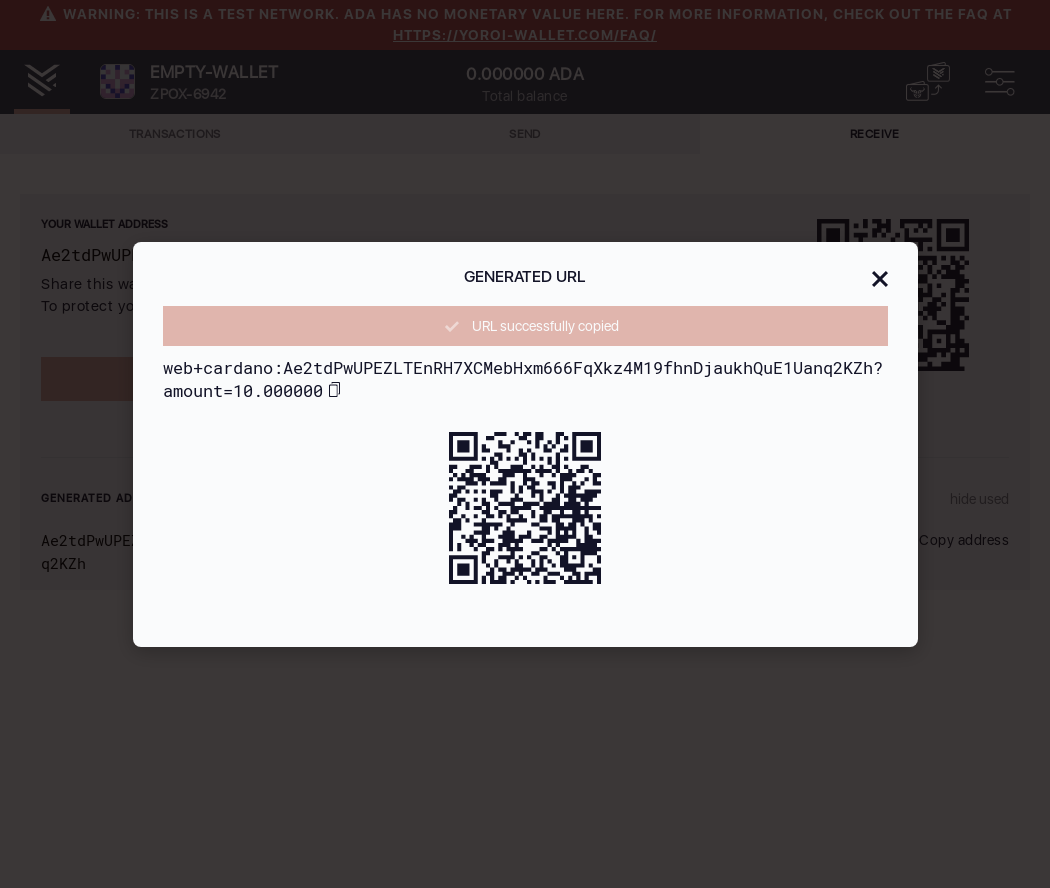 Ensure user can generate a wallet URI and copy it to clipboard IT107/9_9-I should see URL successfully copied notification.png