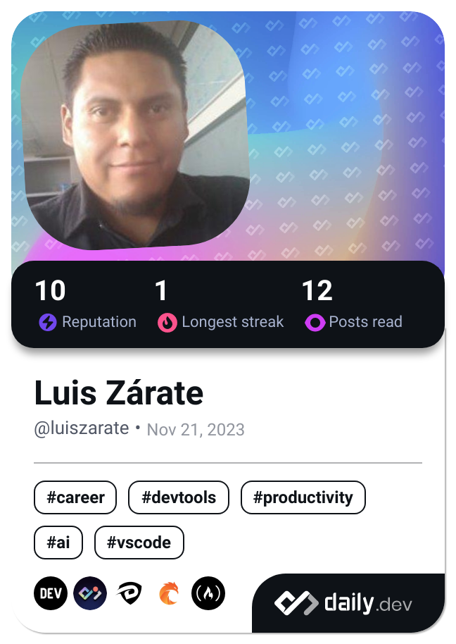 Luis Zárate's Dev Card