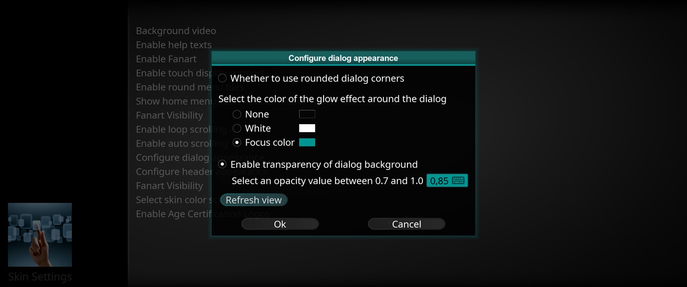 dialog settings f7301