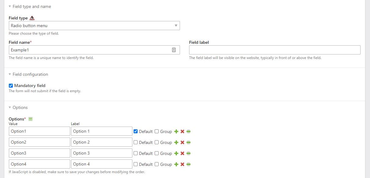 Admin View: Advanced form overview