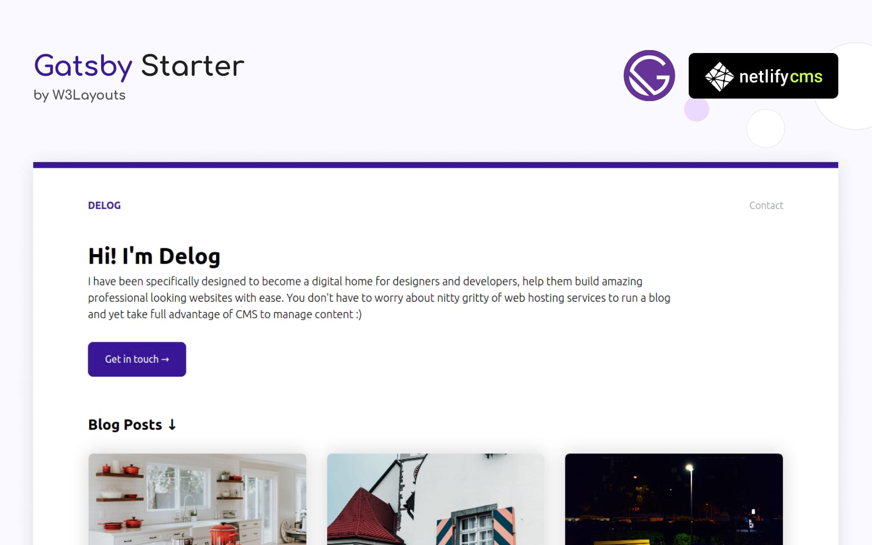 Delog - Gatsby Starter Demo