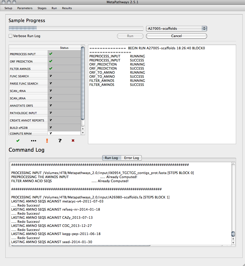 Monitoring a MetaPathways Run