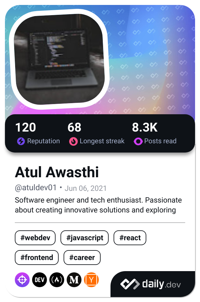 Atul Awasthi's Dev Card