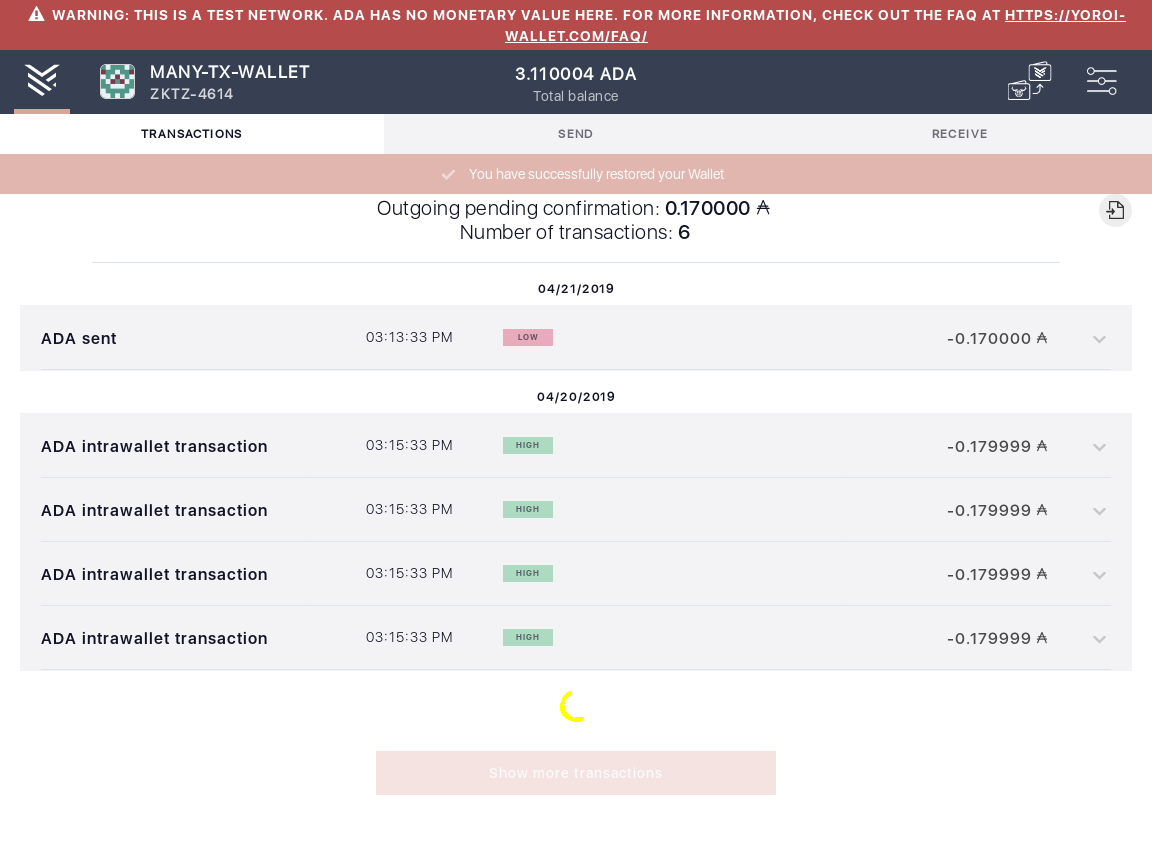 User can send funds from one Yoroi wallet to another IT54/12_27-I should see the summary screen.png