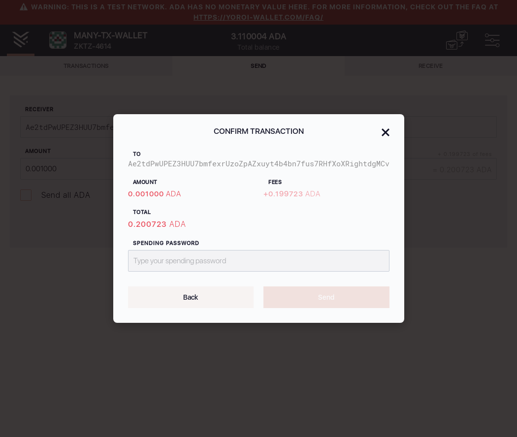 CONFIRM TRANSACTION Pop up displays properly IT48/7_69-I click on the next button in the wallet send form.png