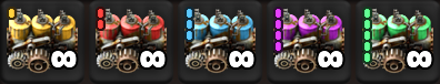 Steam engine icons showcasing tier labels and coloring