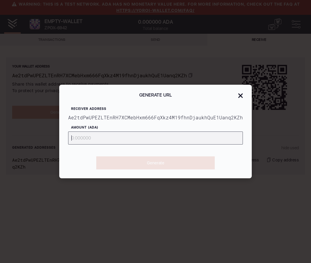 Ensure user can generate a wallet URI and copy it to clipboard IT107/5_9-I click on generate payment URL button.png