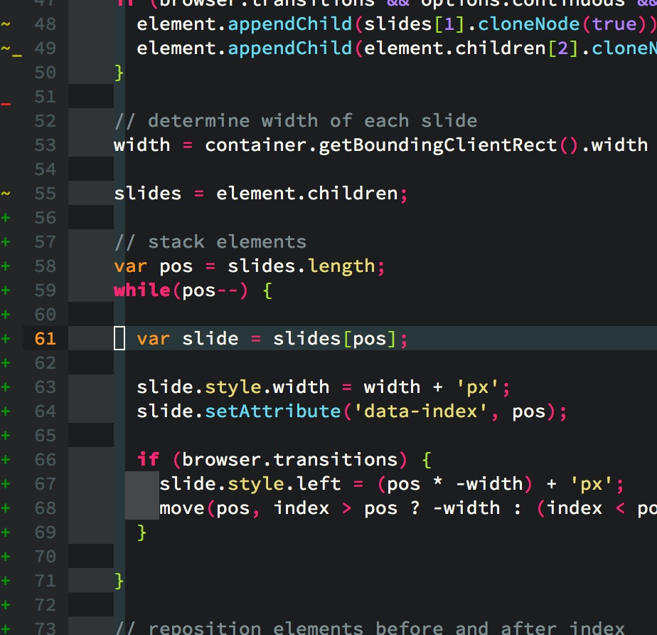 show git diff status in file