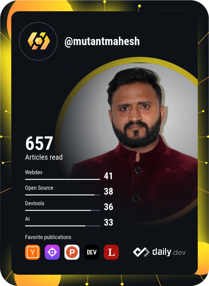 Mahesh Sankhala's Dev Card