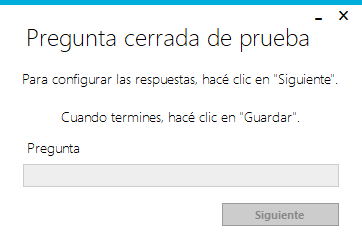 Pregunta cerrada: añadiendo la pregunta