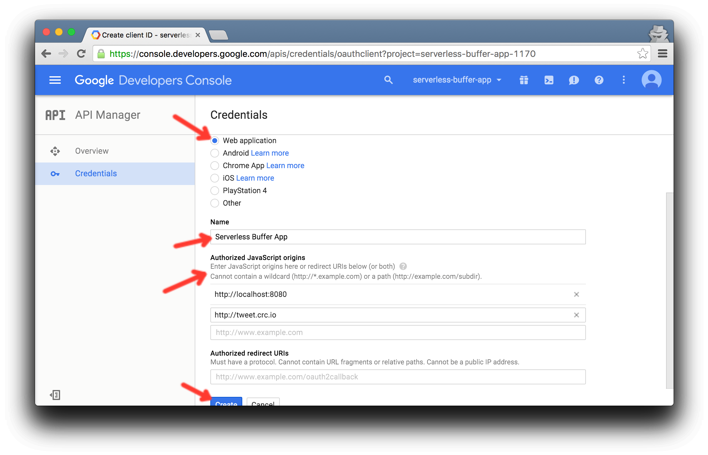 Configure credentials