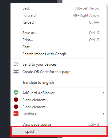 Right Click Inspect