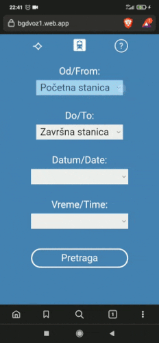 Belgrade train schedule app