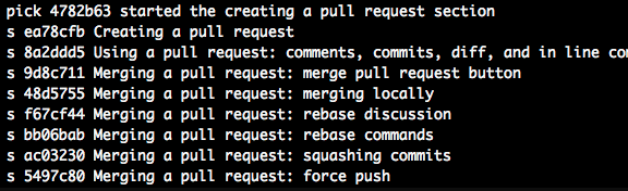 Squashing commits