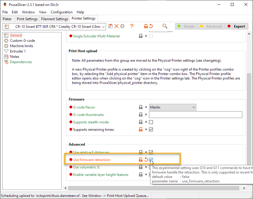 Sebastiaan Dammann - In PrusaSlicer you can find the firmware retraction setting in the “General -> Advanced” section